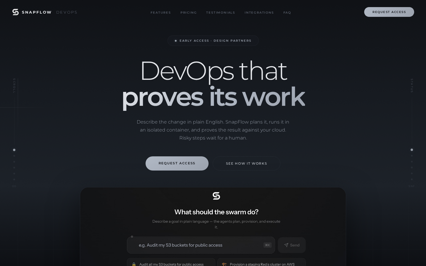 SnapFlow marketing landing page hero section